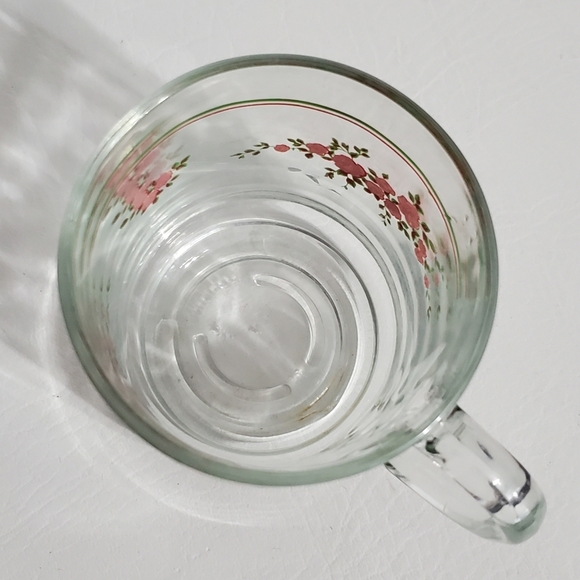 Vintage Luminarc Clear Coffee Mug Roses Glass Cup - Picture 4 of 6